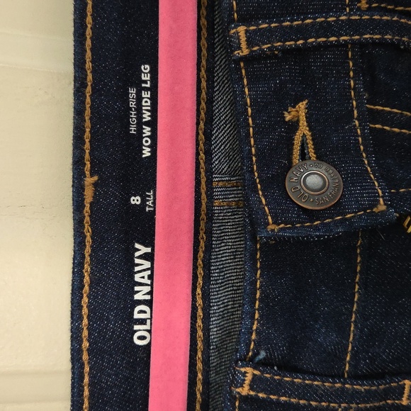 Old Navy High Rise Wow Wide Leg Dark Wash Jeans - Picture 2 of 5